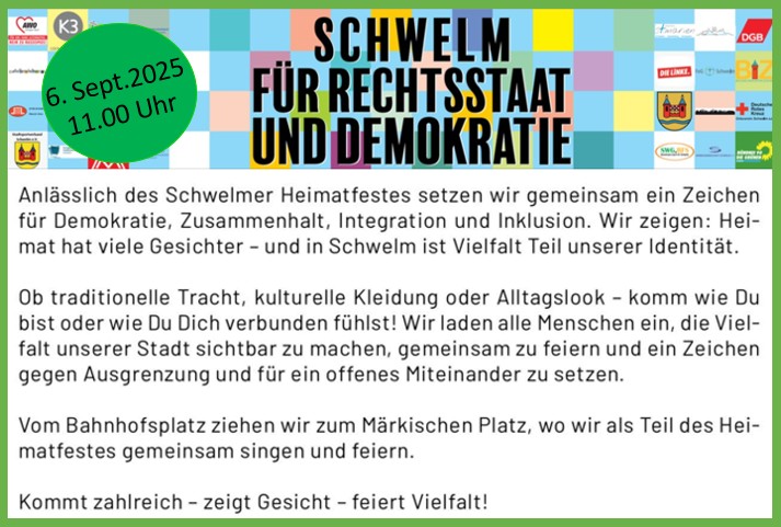 Wir Grünen sind dabei – 06. Sept um 11 Uhr